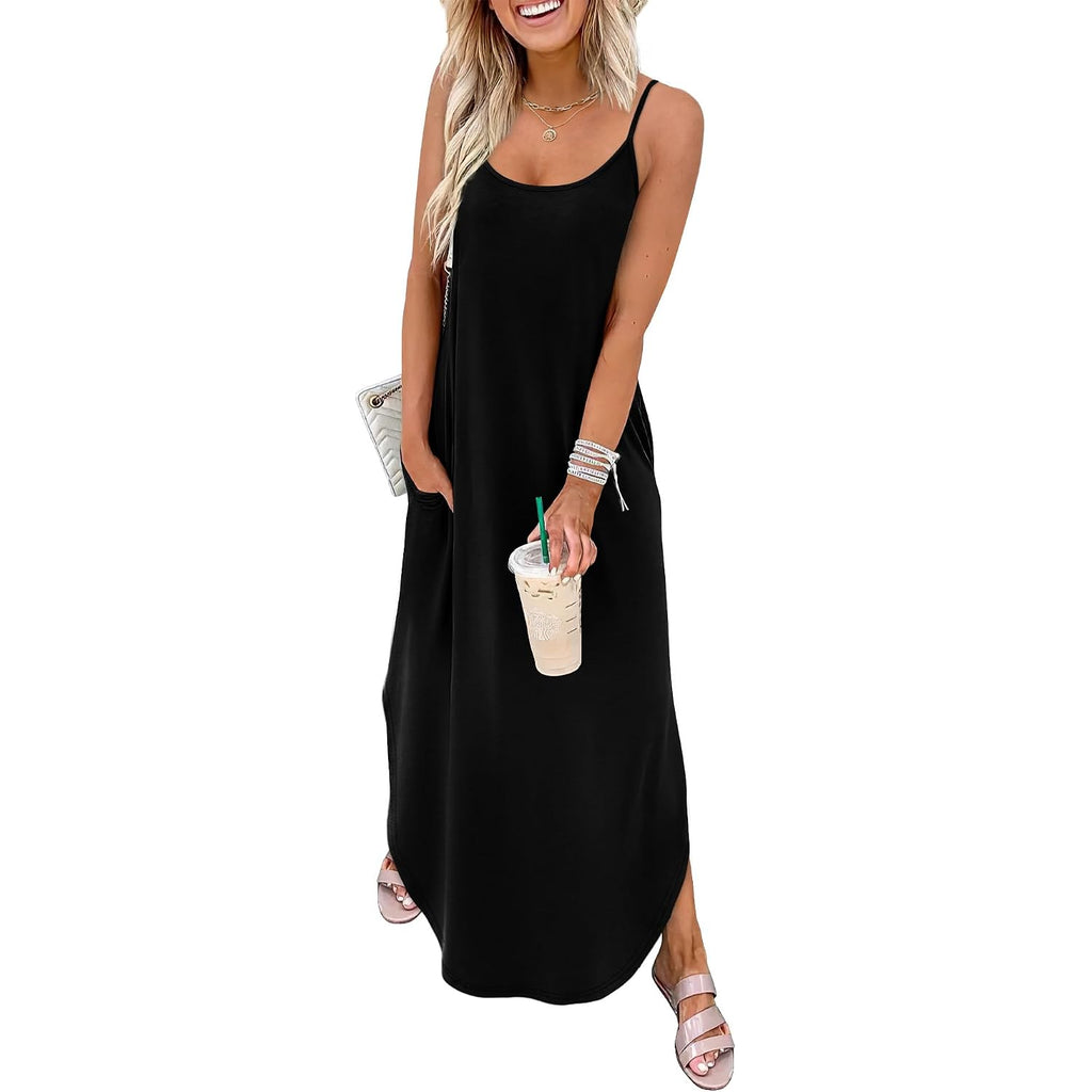 Wiholl Women'S Maxi Dresses For Women Casual Long Summer Sun Dresses 2026 Spaghetti Strap Hawaiian Vacation Outfits For Women