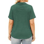 Dolnine Plus Size Polo Shirts For Women V Neck Collared Shirt Casual Short Sleeve Tops Summer Loose Fit Dressy Tunic Blouses