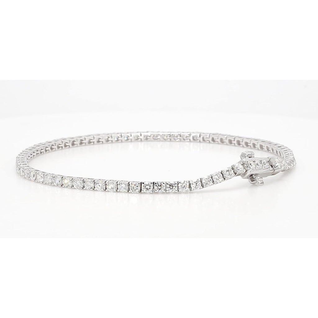 14K White and Yellow Gold Lab Grown Diamond Tennis Bracelet for Women - Round Cut Diamonds 7 Inches Bracelet - Valentine Day Jewelry Gift for Womens, Her, Wedding, F-G Color, VVS-VS Clarity