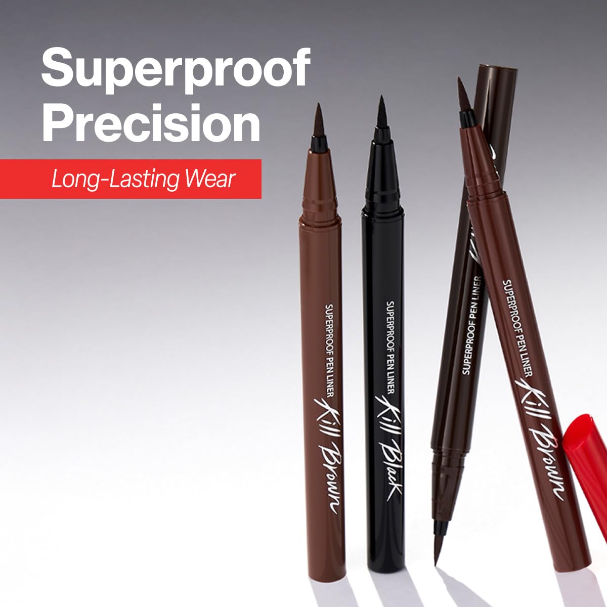 CLIO Superproof Pen Liquid Eyeliner, Ultra Precision Sponge Tip, One Stroke High Pigment Color, Waterproof Smudge Proof Long Wear, Fast Dry Formula, Sharp Wing Tightline Definition (001 Black)