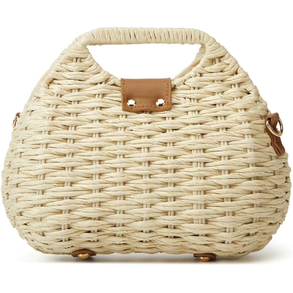 Women Straw Shoulder Handbag Natural Summer Beach Tote Bag Soft Bell Purse Straw Hobo Crossbody Bag 2026