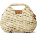 Women Straw Shoulder Handbag Natural Summer Beach Tote Bag Soft Bell Purse Straw Hobo Crossbody Bag 2026