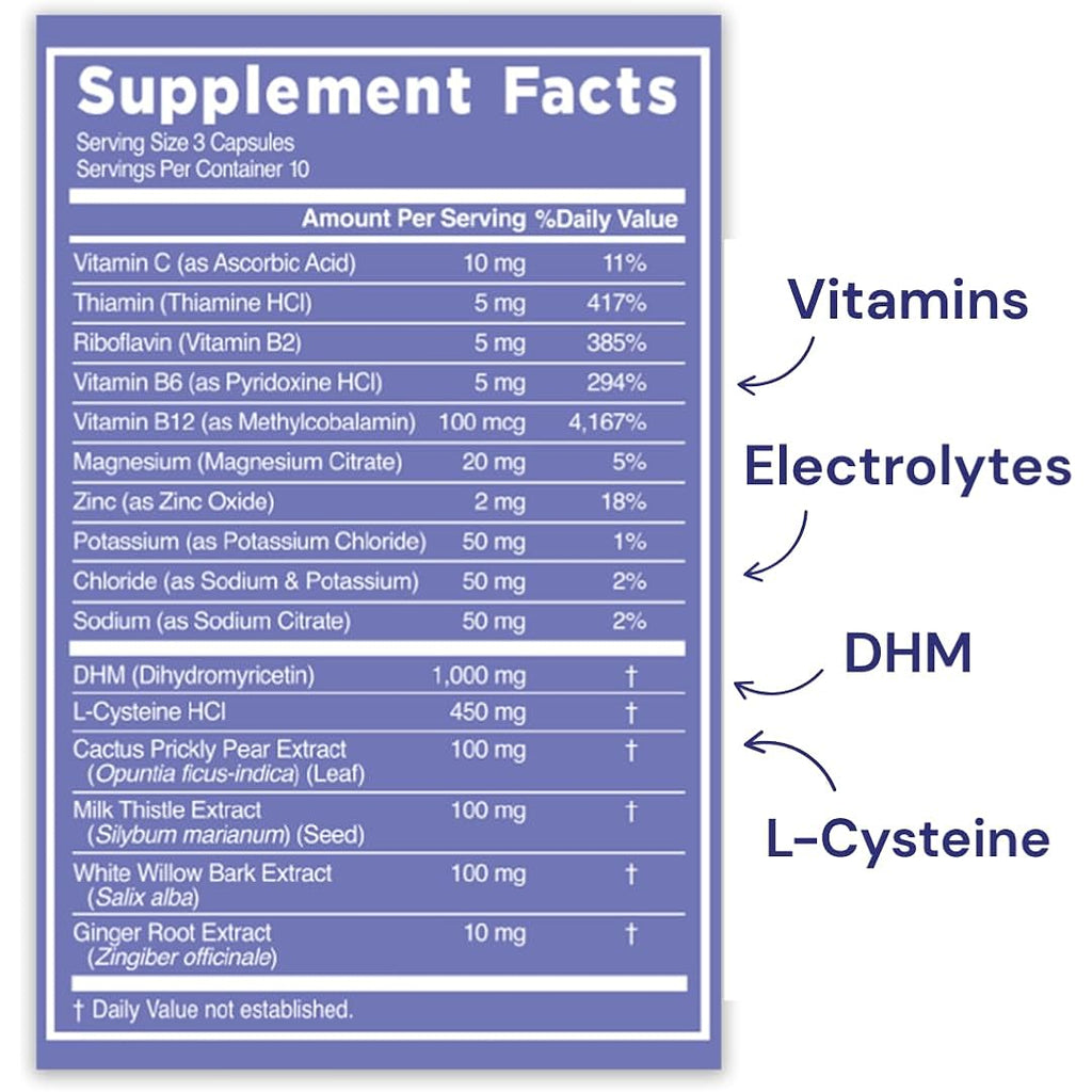 Blowfish Wingman | Supplement With Dhm + L-Cysteine + Electrolytes | Feel Better After Drinking | Pre-Alcohol Liver Support & Hydration
