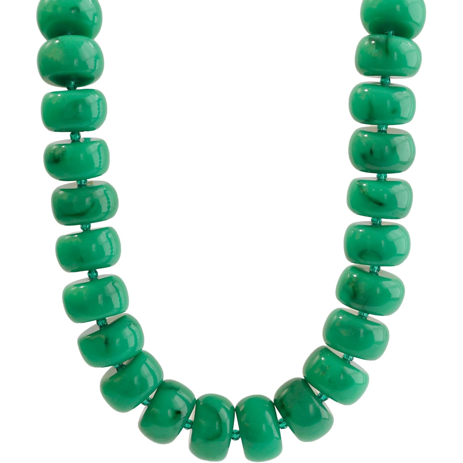 Miniature Glass Bead & Oversized Multi-Color Resin Bead Statement Necklace - 17"+3" Extender Chain Chunky Eye-Catching | Bold Fashion Jewelry Gift for Women