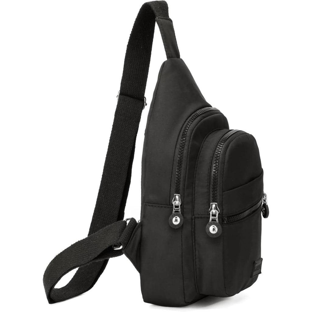 Banelu Small Sling Backpack Crossbody Bags For Women Men, Small Sling Bag Cross Body Bag Fanny Packs Crossbody Purses - Black