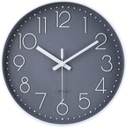 Wall Clock 12 Inch Non-Ticking Silent Battery Operated Round Wall Clock Modern Elegant Simple Style Clock For Home Office Kitchen Bedroom Living Room