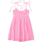 Soly Hux Women'S Summer Cami Sun Dress A Line Tie Shoulder Y2K Cute Casual Short Mini Beach Babydoll Dresses