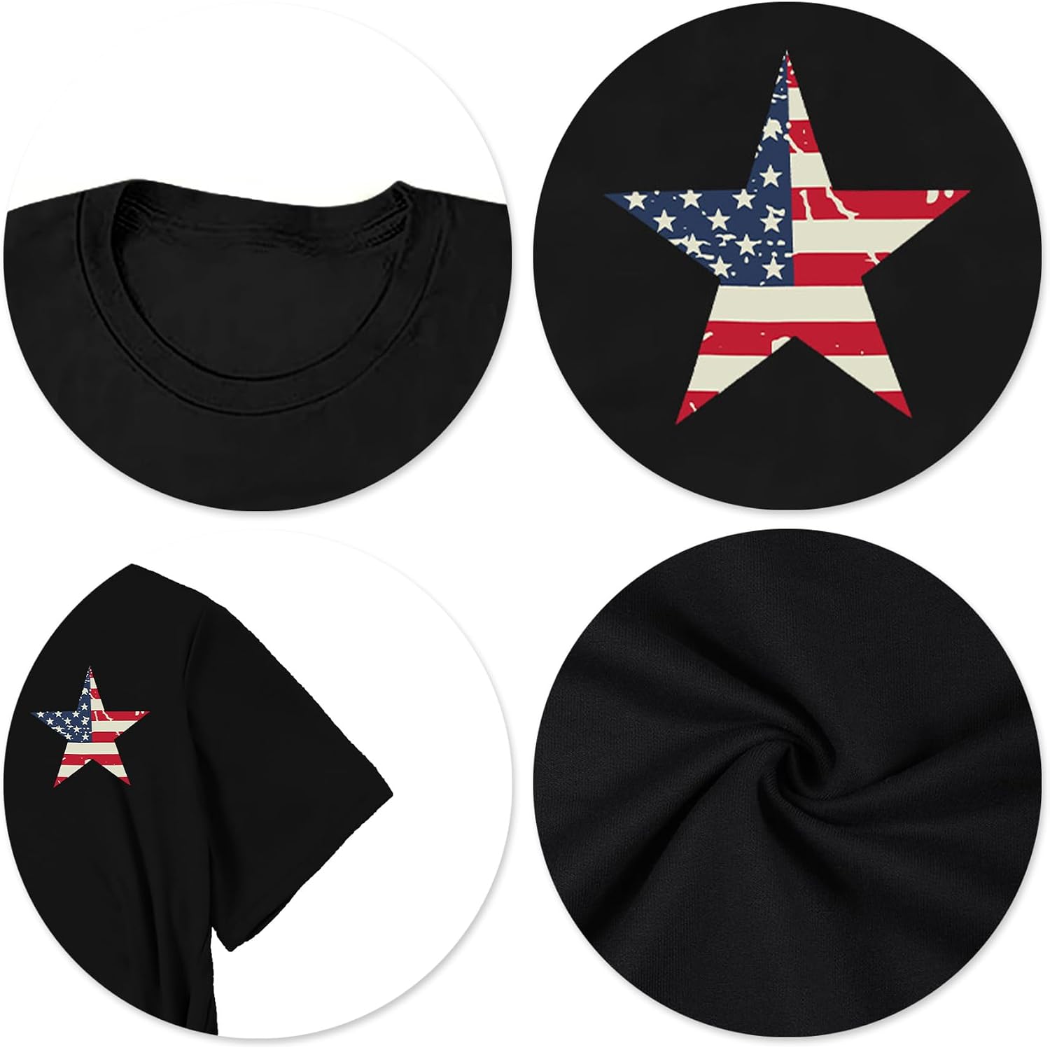 American Flag Shirts for Women: 4th of July T Shirt Funny USA Print Tees Patriotic Casual Short Sleeve Tops