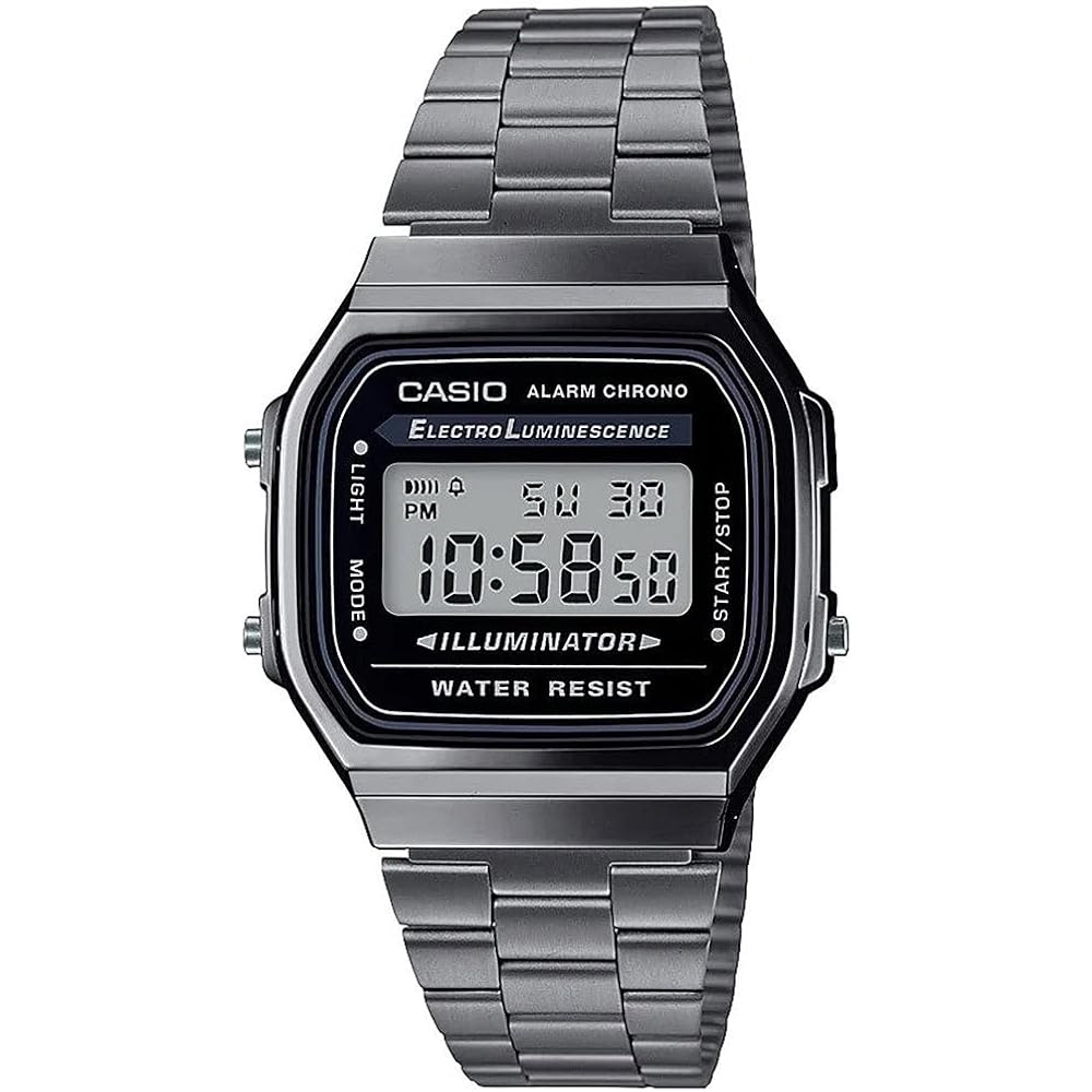 Casio Casual Watch A168Wgg-1A, Black, Casual