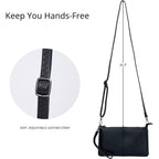 Bveyzi Genuine Leather Wristlet Purses For Women, Envelope Clutch Wallet Small Crossbody Bags For Dressy Evening