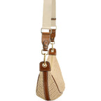 Straw Crossbody Bags For Women Crescent Woven Shoulder Handbag Summer Beach Hobo Purses With Adjustable Strap