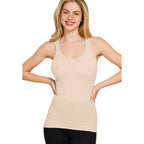 Zenana Women's Stretchy Ribbed Knit Racerback Tank 3-Pack