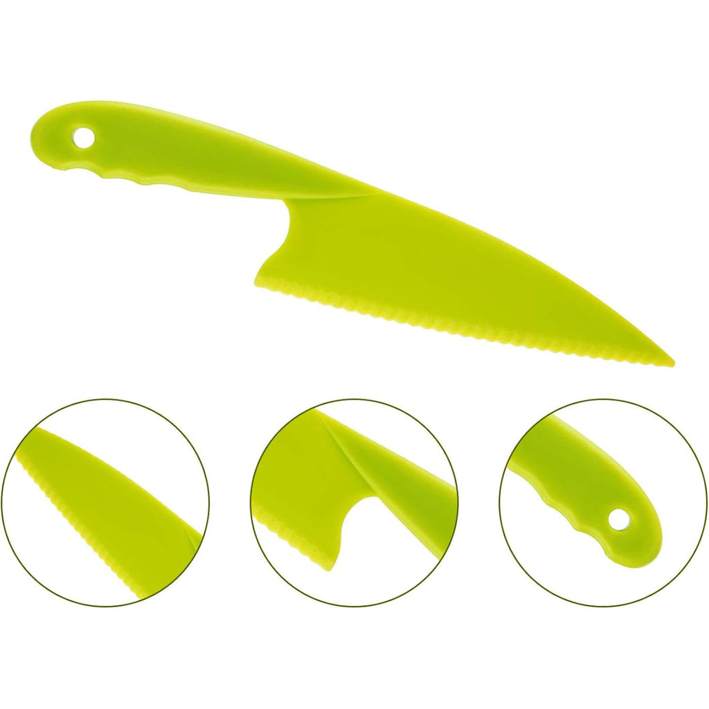 Jovitec 8 Pcs Kid Cooking Kitchen Knife Set, Plastic Serrated Edges Children'S Safe Chef Nylon Knives For Cutting Fruit Bread Cake Salad Lettuce Kids Cooking Supply(Multi Colors Square Knife)