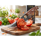 3Pcs Butcher Knife Set, 7" Butcher Meat Cleaver, 7" Serbian Chef Knife And 6.5" Viking Knife, Hand Forged Kitchen Knife Set With Plastic Handle, Geat For Home, Camping, Bbq (Unique Finger Hole Design)