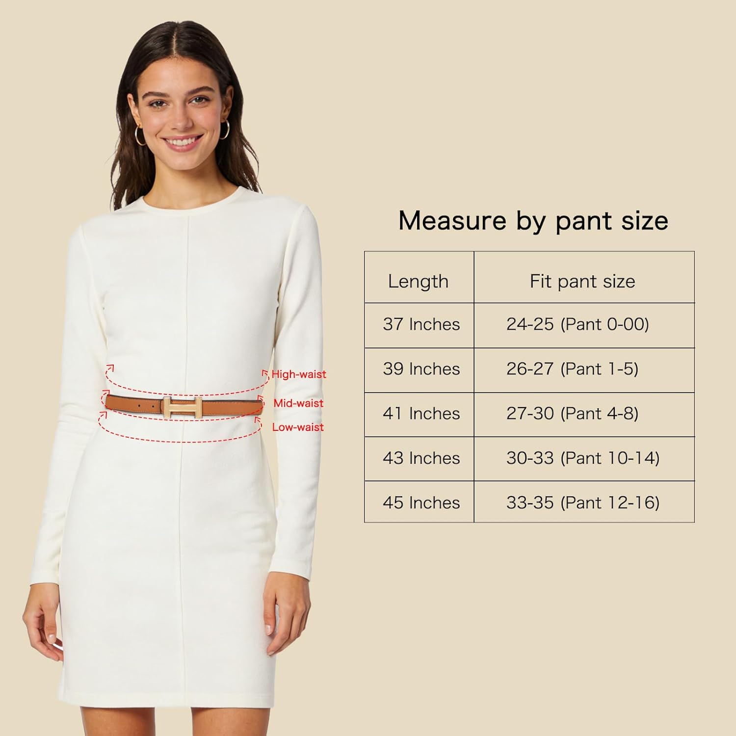 Relang Women's Belts with Gold Buckle, Fashion Waist Band, Elegant Ladies' Belt, Gift for Women