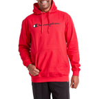 Champion Mens Pullover Graphic Fleece Hoodie, Standard Fit Midweight Fleece Classic Script Logo Available Regular, Big & Tall