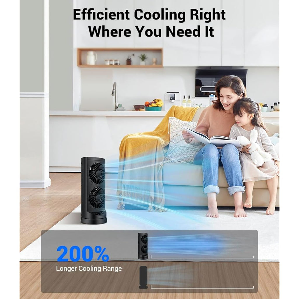 Personal Tower Cooling Fans That Blow Cold Air, Standing Small Desk Fan With 3 Speeds & Timer, 60° & 110° Oscillating Table Fan, Quiet And Safe Electric Floor Fan For Bedroom, Bedside, Home, Office