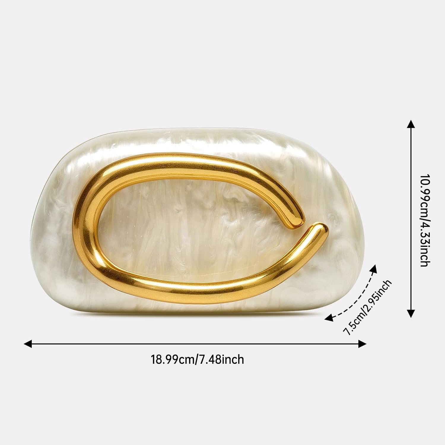 Gold Clutch Purses For Women Formal,Marble Acrylic Women'S Evening Handbags Purse,Trendy Metal Handle Evening Purse,Clutch Bag 2026 For Wedding Party Causal