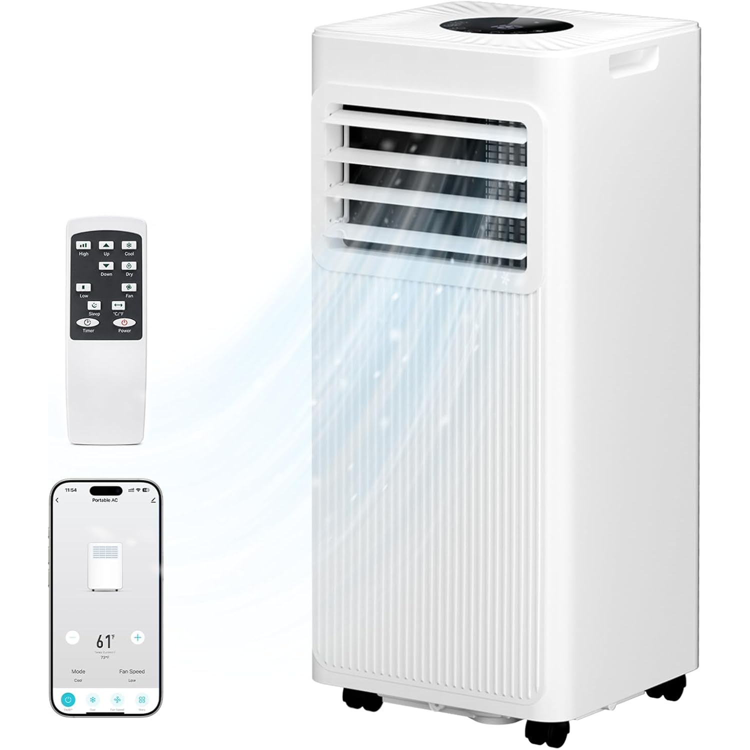 Portable Air Conditioners, 16000 Btu 5-In-1 Air Conditioner Portable With Smart Wifi & Remote, Cools Up To 850 Sq.Ft, Portable Ac Unit With Cool, Fan, Dehumidifier, Sleep, 24H Timer, Installation Kit
