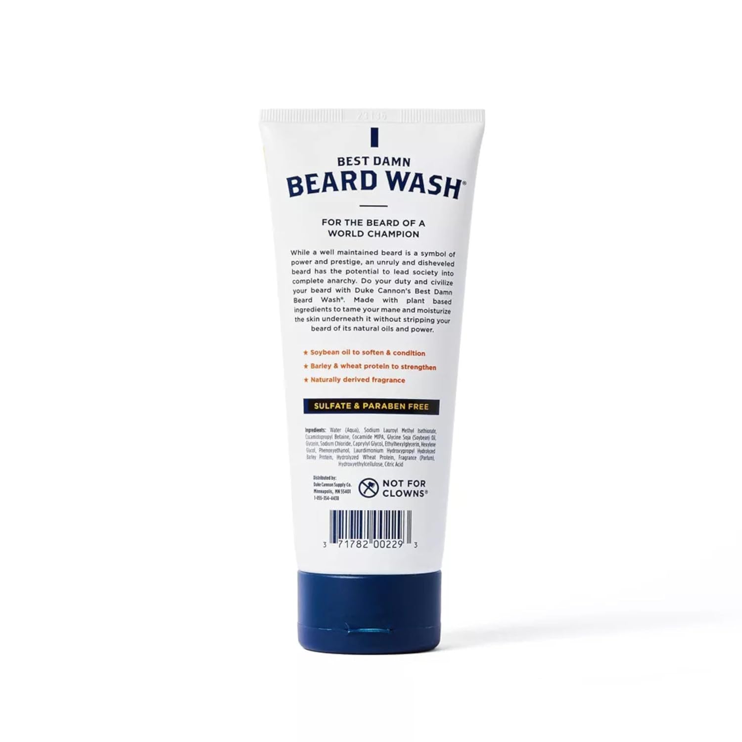 Duke Cannon Beard Wash for Men – Hydrating Beard Shampoo & Facial Hair Cleanser – Gently Cleans, Softens & Conditions Beard – 6 fl oz