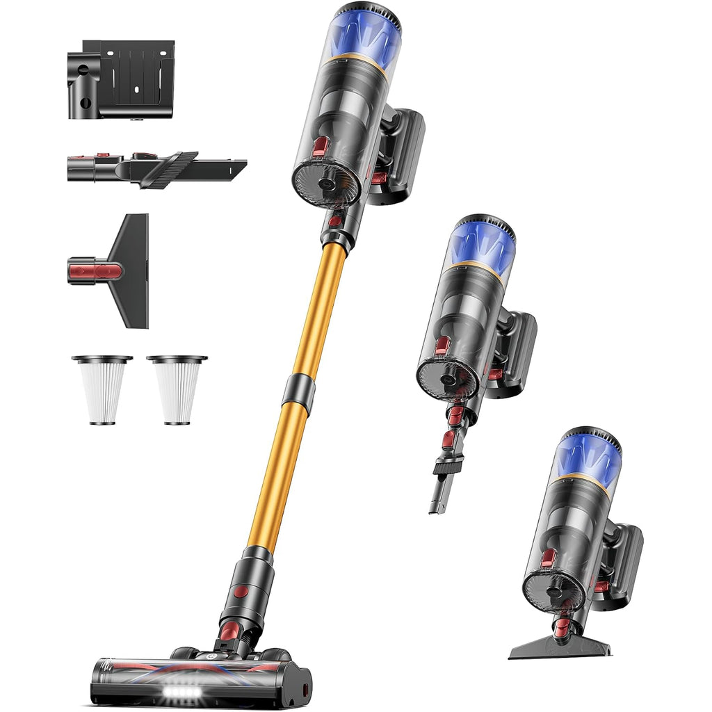 Cordless Vacuum Cleaner, 65Kpa 650W 70Mins Stick Vacuum Cordless With Three Suction Modes, Self-Standing&Led Touch Screen, Anti-Tangle Brush, Vacuum Cleaners For Home/Pet Hair/Hardwood Floors/Carpet