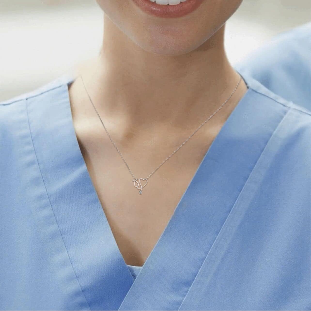 Nurse Appreciation Gifts - Nurses Week Gifts 2026 for Women - Sterling Silver Stethoscope Necklace for Nurse New Nurses Nursing Students Graduation Gift