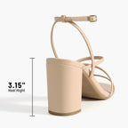 Dream Pairs Women'S Heels Chunky Block Strappy Square Open Toe Ankle Buckle 3.15 Inch Heeled Sandals Wedding Party Dress Prom Shoes