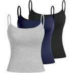 SOLY HUX Women's Sleeveless Crop Camisole 3 Packs Spaghetti Strap Tank Tops Slim Fit Cami Shirts