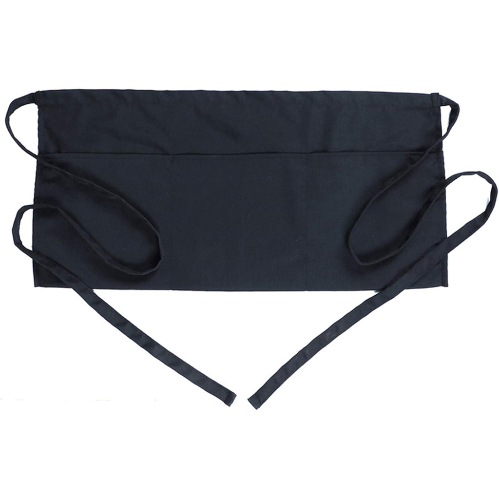 BOHARERS Waist Apron with 3 Pockets - Black Waitress Waiter Server Short Aprons