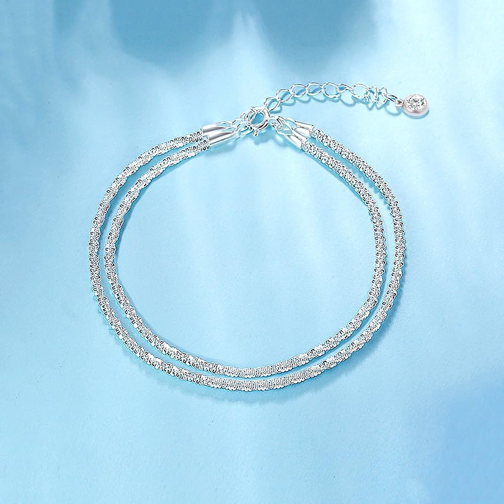 Ankle Bracelets for Women,14K Gold Plated Snake Chain Anklet for Women Beach Cute Anklets