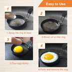 Large 3.5" Nonstick Egg Rings Set Of 4, Round Crumpet Ring Mold Shaper For English Muffins Pancake Cooking Griddle - Portable Grill Accessories For Camping Indoor Breakfast Sandwich Burger