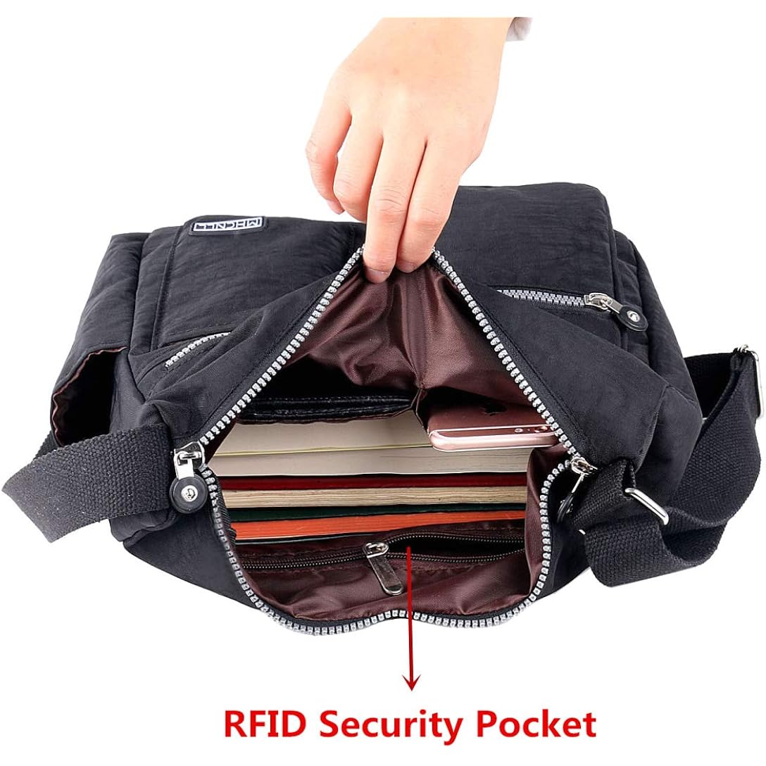 MHCNLL Crossbody Bag with Anti Theft RFID Pocket - Women Lightweight Water-Resistant Purse