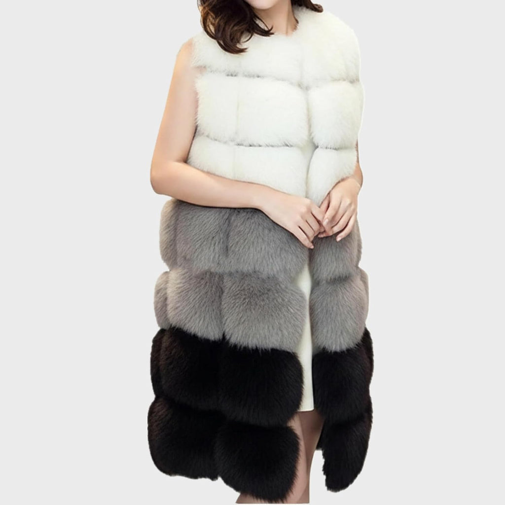 Lisa Colly Women Sleeveless Faux Fur Vest Winter Waistcoat | Women Faux Fur Long Vest, Sleeveless Waistcoat, Winter Faux Fur Coat, Fluffy Jacket