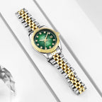 Szaikyri Classic Watch For Women With Solid Stainless Steel Band And Calendar Water Resistant