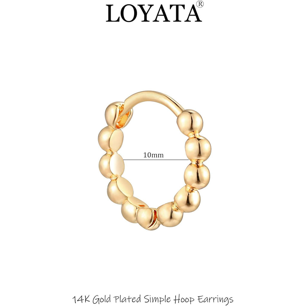 LOYATA Gold Huggie Hoop Earrings 14K Gold Plated Dainty Small Simple Hypoallergenic Jewelry Gift for Women