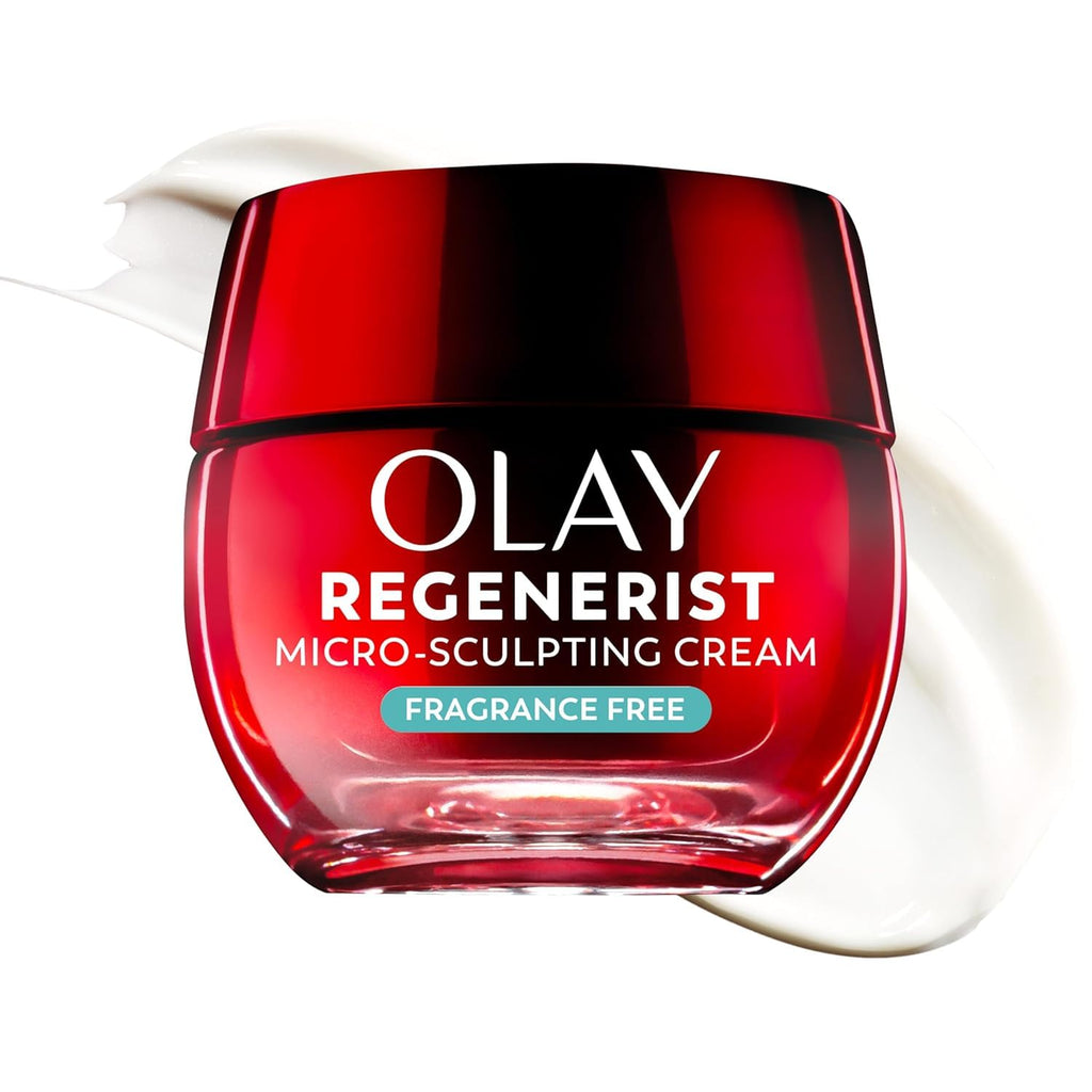 Olay Face Moisturizer, Regenerist Micro-Sculpting Cream For Women, Fragrance-Free - Anti-Aging, Anti-Wrinkle, Firming Skin Care - Triple Collagen Cream, Peptide, Hyaluronic Acid, Niacinamide, 1.7Oz