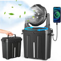 Ausic 2026 Upgraded 10″ 9L Oscillating Portable Misting Fan With Light, [Max 55Hrs] Golf Cart Mister Fan For Outside Patios, Outdoor Rechargeable Battery Operated Water Cool Fan-3 Spray Misters