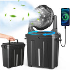 Ausic 2026 Upgraded 10″ 9L Oscillating Portable Misting Fan With Light, [Max 55Hrs] Golf Cart Mister Fan For Outside Patios, Outdoor Rechargeable Battery Operated Water Cool Fan-3 Spray Misters
