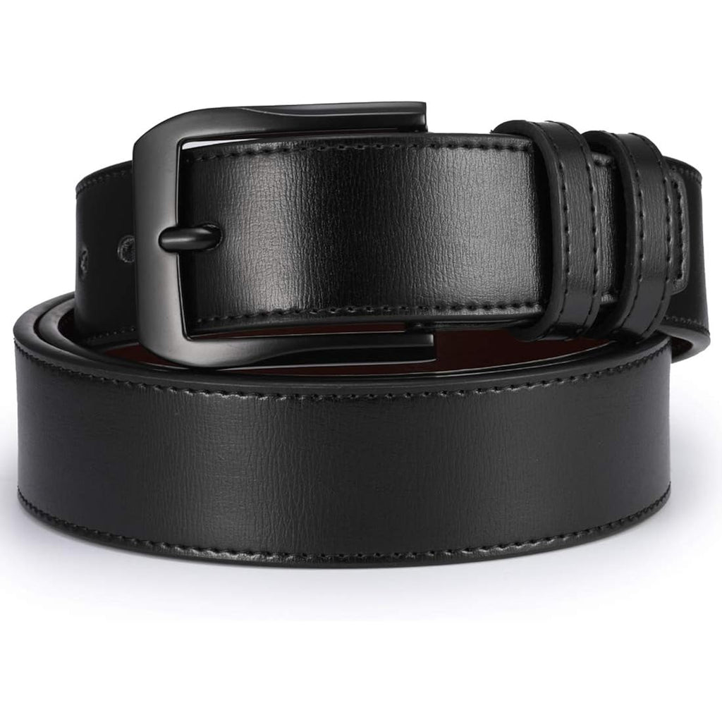 Beltox Fine Men’S Casual Leather Jeans Belts 1 1/2” Wide 4Mm Thick Alloy Prong Buckle Work Dress Belt For Men