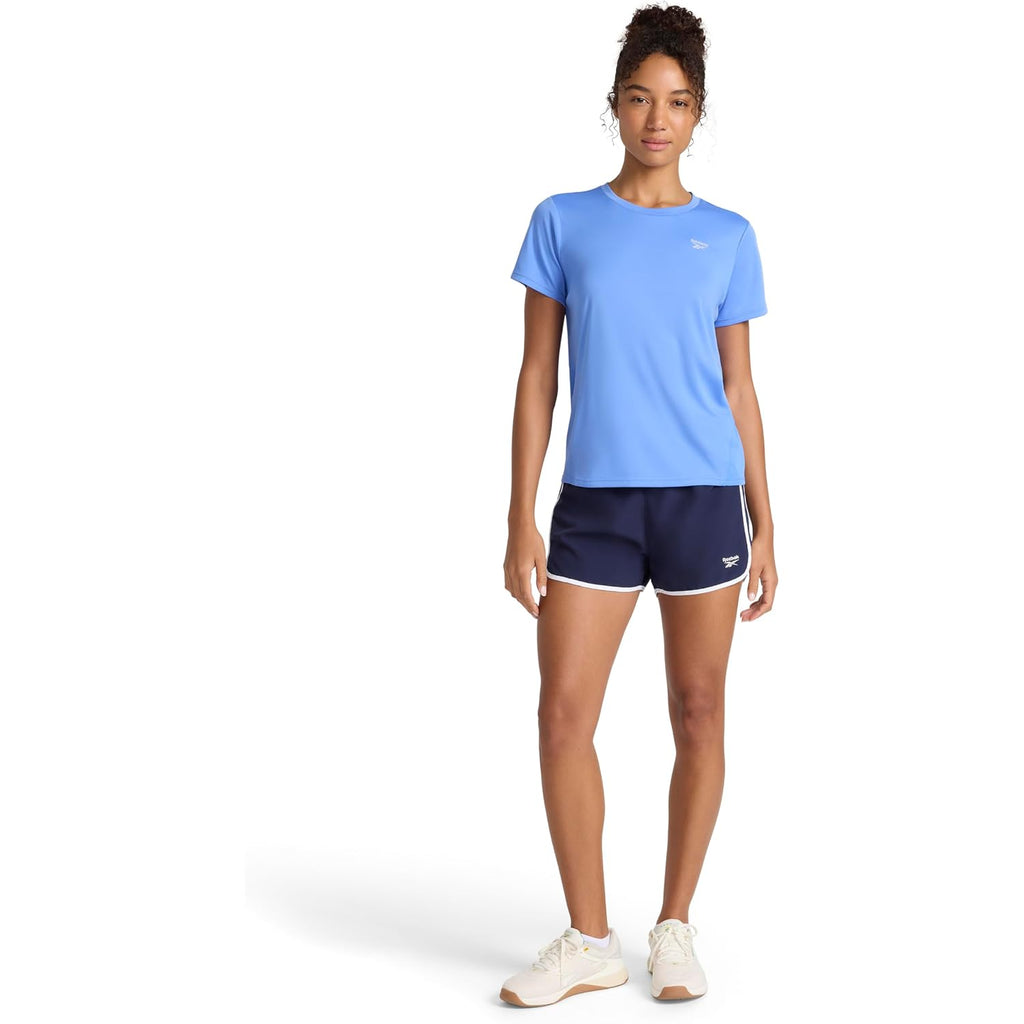 Reebok Women'S Small Logo Short Sleeve Crewneck T-Shirt, Lightweight, Moisture Wicking
