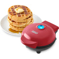 Dash Mini Waffle Maker- Compact Electric Iron for Creative Homemade Treats - Nonstick Surface - Easy-to-Clean - Perfect for Kids & Families - Red
