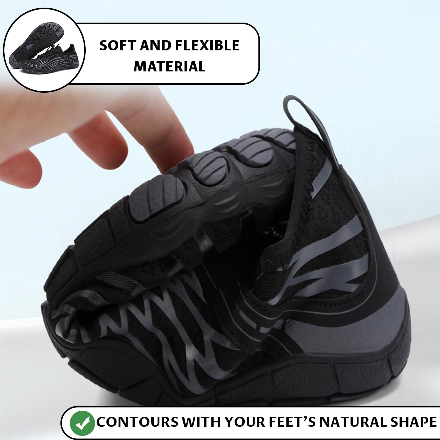 Barefoot Shoes Womens Mens Footwear For Walking Hiking With Wide Toe Box,Healthy & Non-Slip,Breathable Barefoot Vitality Water Shoes For Beach Pool Swim Outdoor (Unisex)