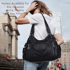 Angel Kiss Purses For Women, Large Shoulder Bag Hobo Tote Purse Mutipocket Faux Leather Satchel Hobo Purse