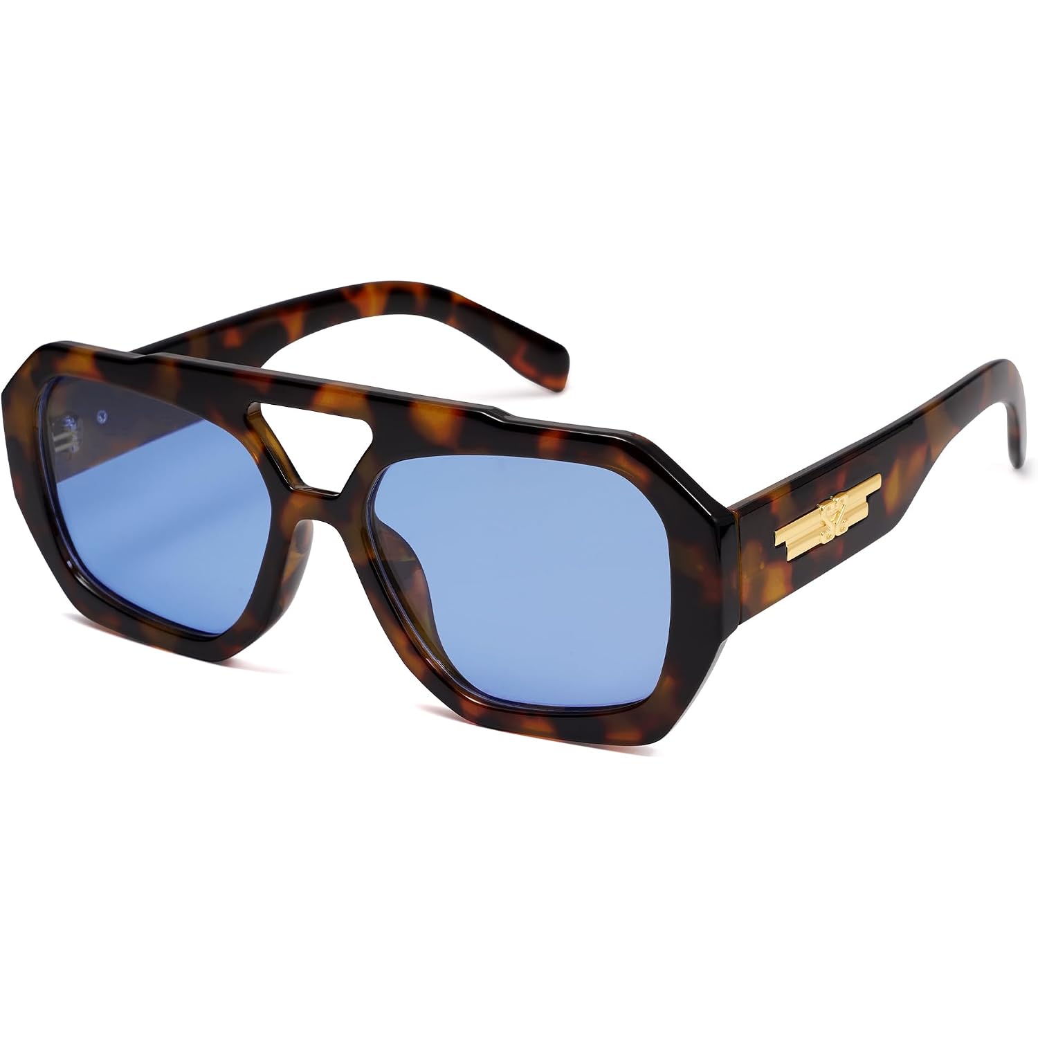 Sojos Trendy Aviator Sunglasses For Womens Mens Polarized,Hexagonal Square Double Bridge Designer Inspired Sun Glasses Sj2288