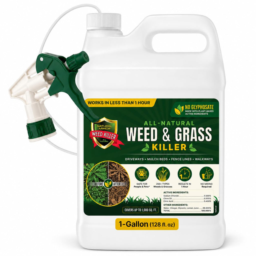 Natural Armor Weed And Grass Killer All-Natural Concentrated Formula. Contains No Glyphosate (128 Oz. Gallon)