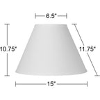 Set Of 2 Antique White Linen Large Empire Lamp Shade (Pre-Assembled) S 6.5" Top X 15" Bottom X 10.75" High (Spider) Replacement With Harp And Finial