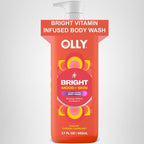 Olly Bright Body Wash With Ginseng, Caffeine & Vitamin C– Nourishing Cleanser For Skin Barrier Repair, Deep Hydration, Citrus Currant Scent, 17 Oz