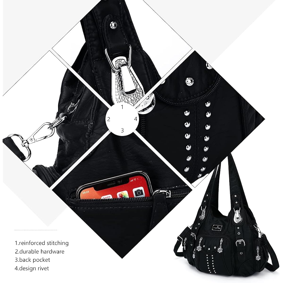 Angel Kiss Purses For Women Soft Pu Leather Large Hobo Bags For Women Shoulder Bag | Soft
