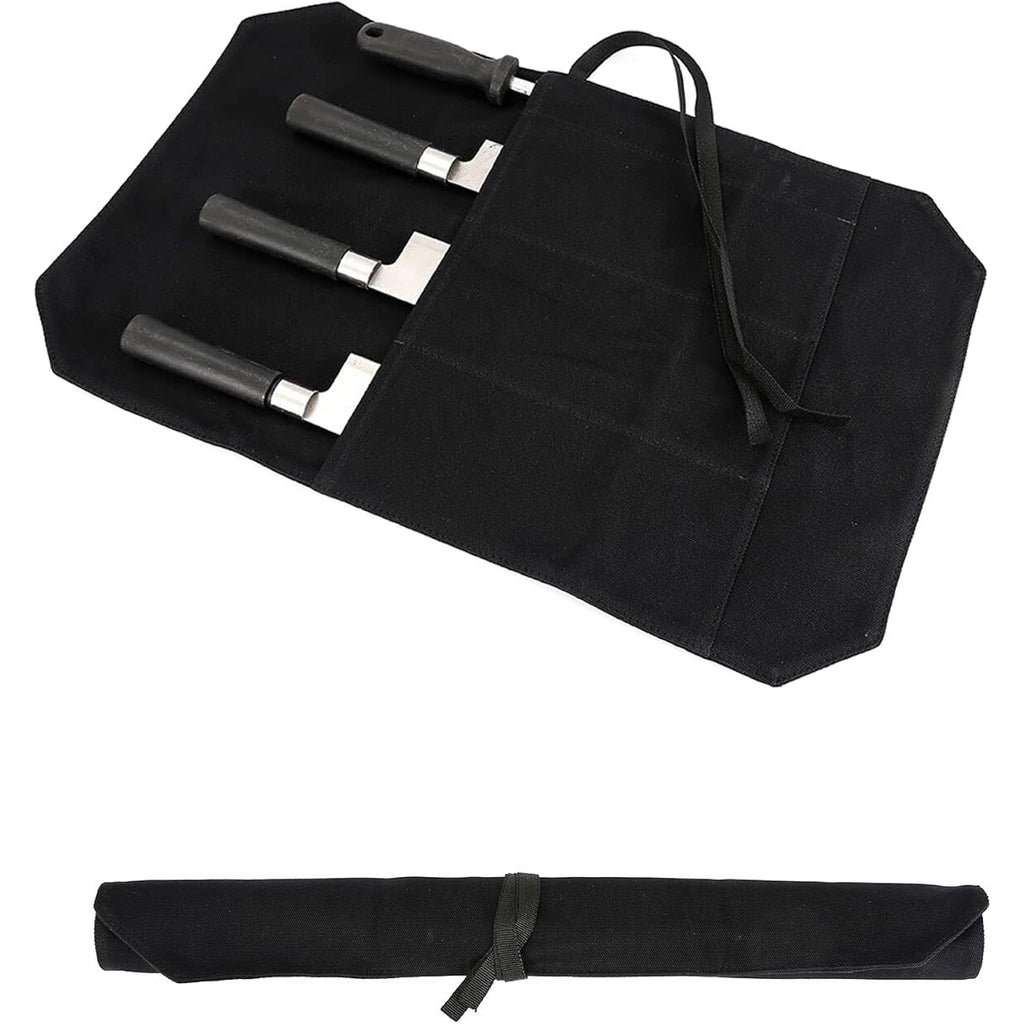 Hersent Chef'S Knife Roll Bag,Portable Travel Chef Knife Case Knife Bag Carrier Storage Bag With 4 Slots Best Gift For Pro Chef Or Culinary Enthusiasts Men Women