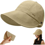 Huablo]Upf 50+Womens Sun Hat Uv Protection Hiking Fishing Hats Wide Brim Hat Adjustable Ponytail Packable Sun Cap
